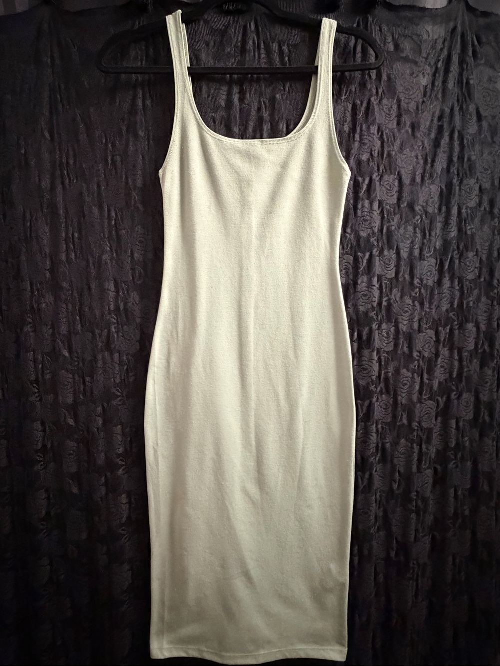 Zara Sage Green Scoop Neck Midi Dress